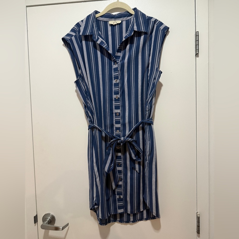 Entro Navy & White Striped Dress